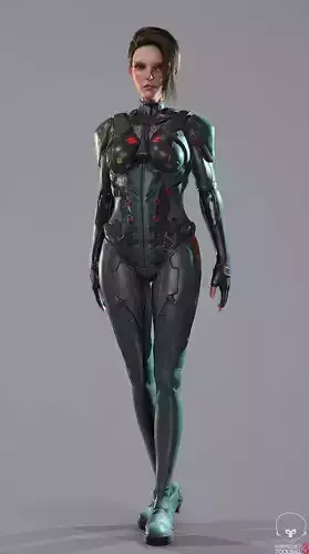 Ada Sci-fi Game Ready low-poly 3d model Low-poly 3D model