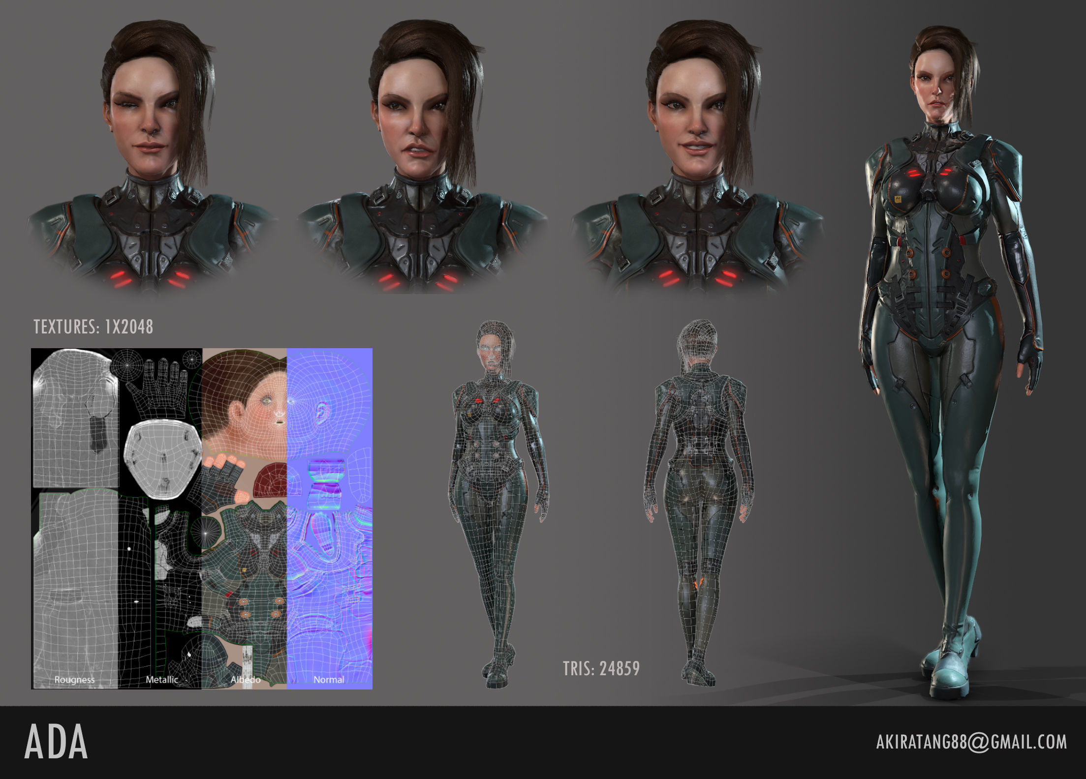 Ada Sci-fi Game Ready low-poly 3d model Low-poly 3D model_5