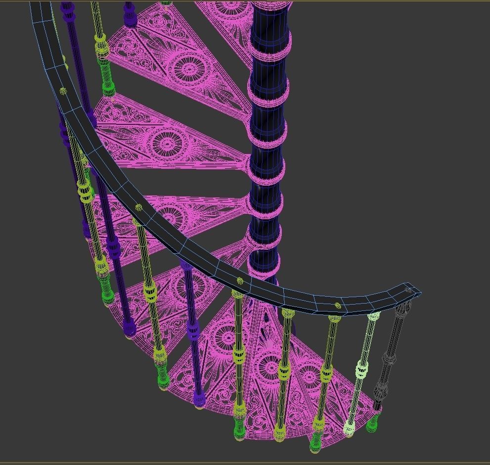 Iron Spiral Staircases MODUS 3D model_5