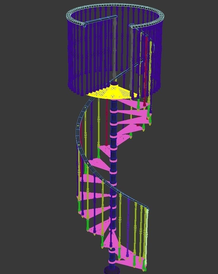 Iron Spiral Staircases MODUS 3D model_7