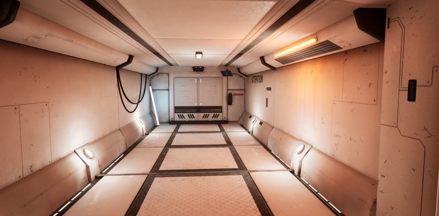 Cyber spaceship Low-poly 3D model_0