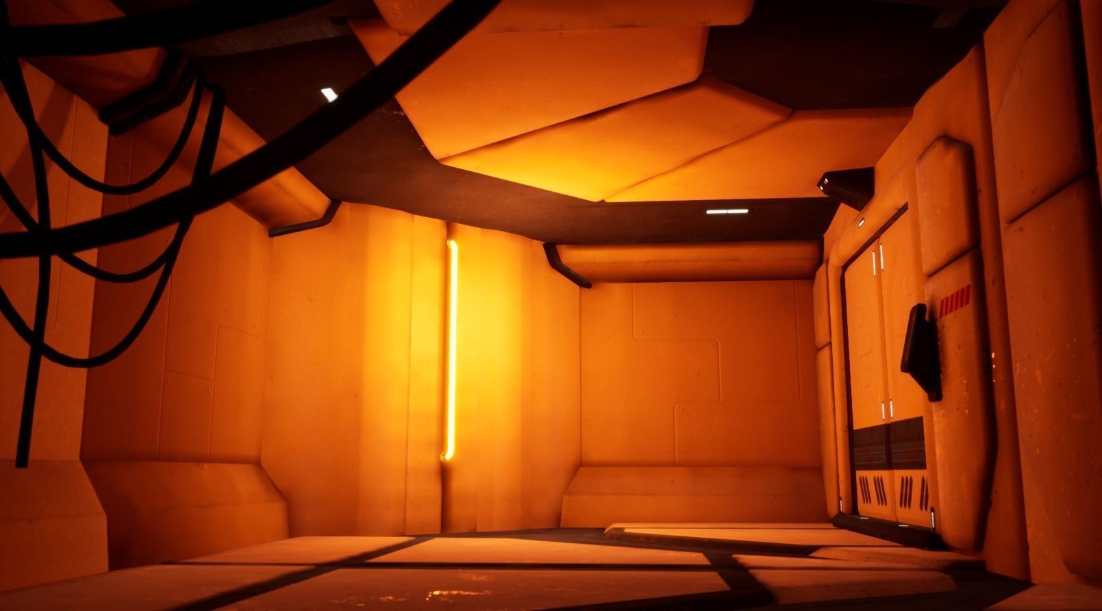 Cyber spaceship Low-poly 3D model_24