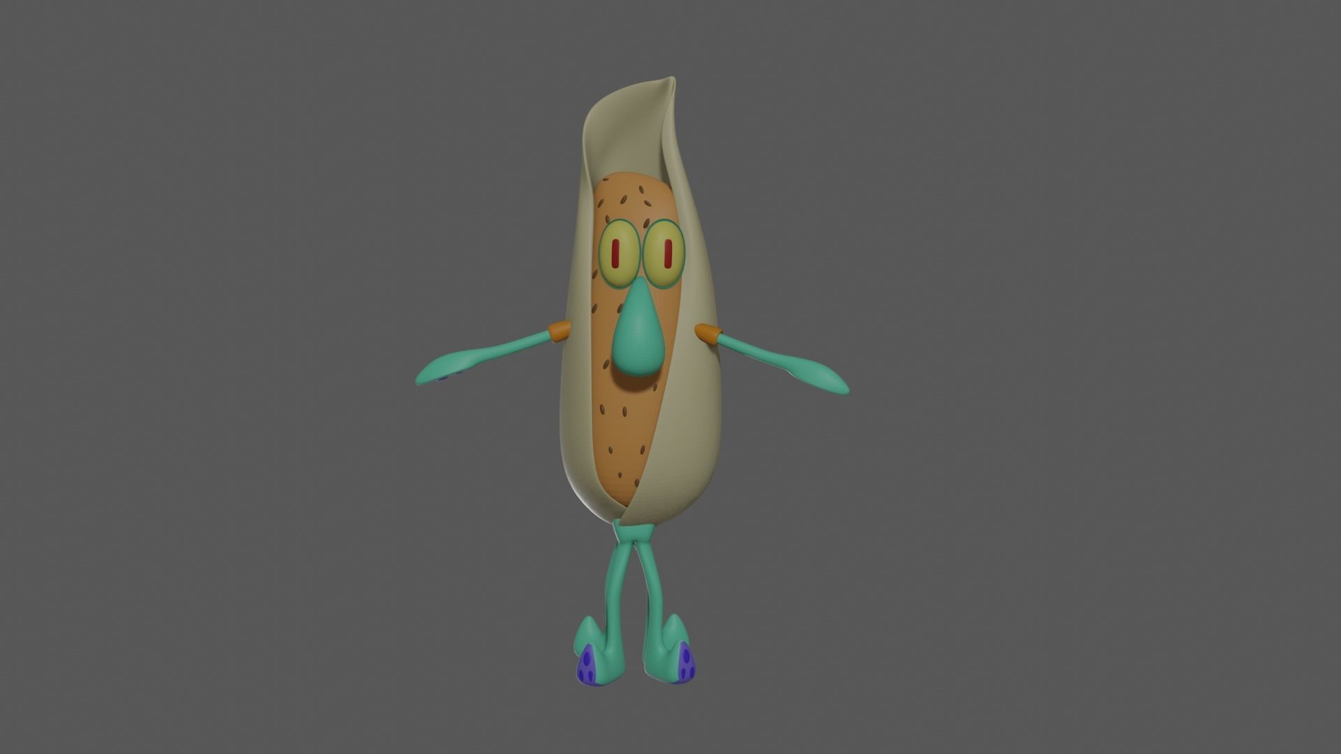 TAMALARDO cartoon character 3D model_1