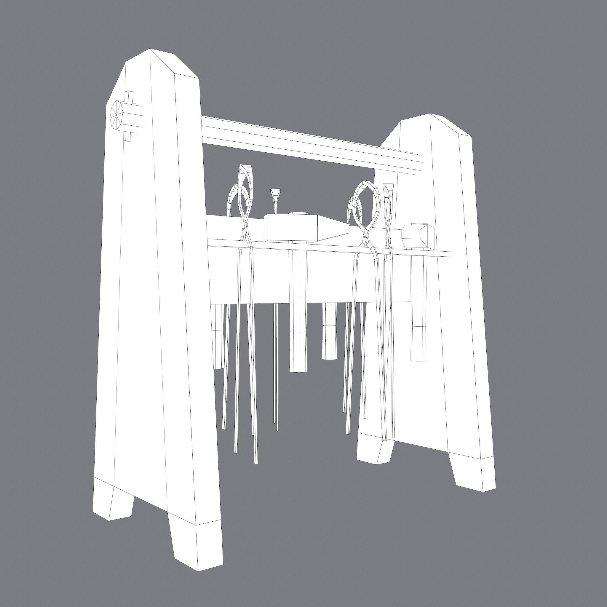 Medieval Blacksmith Furniture 4 Pack 3D Model Collection_43