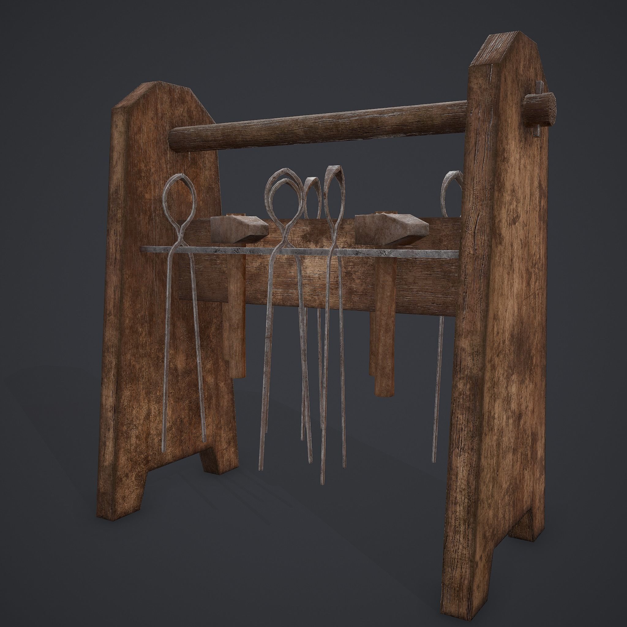 Medieval Blacksmith Furniture 4 Pack 3D Model Collection_37