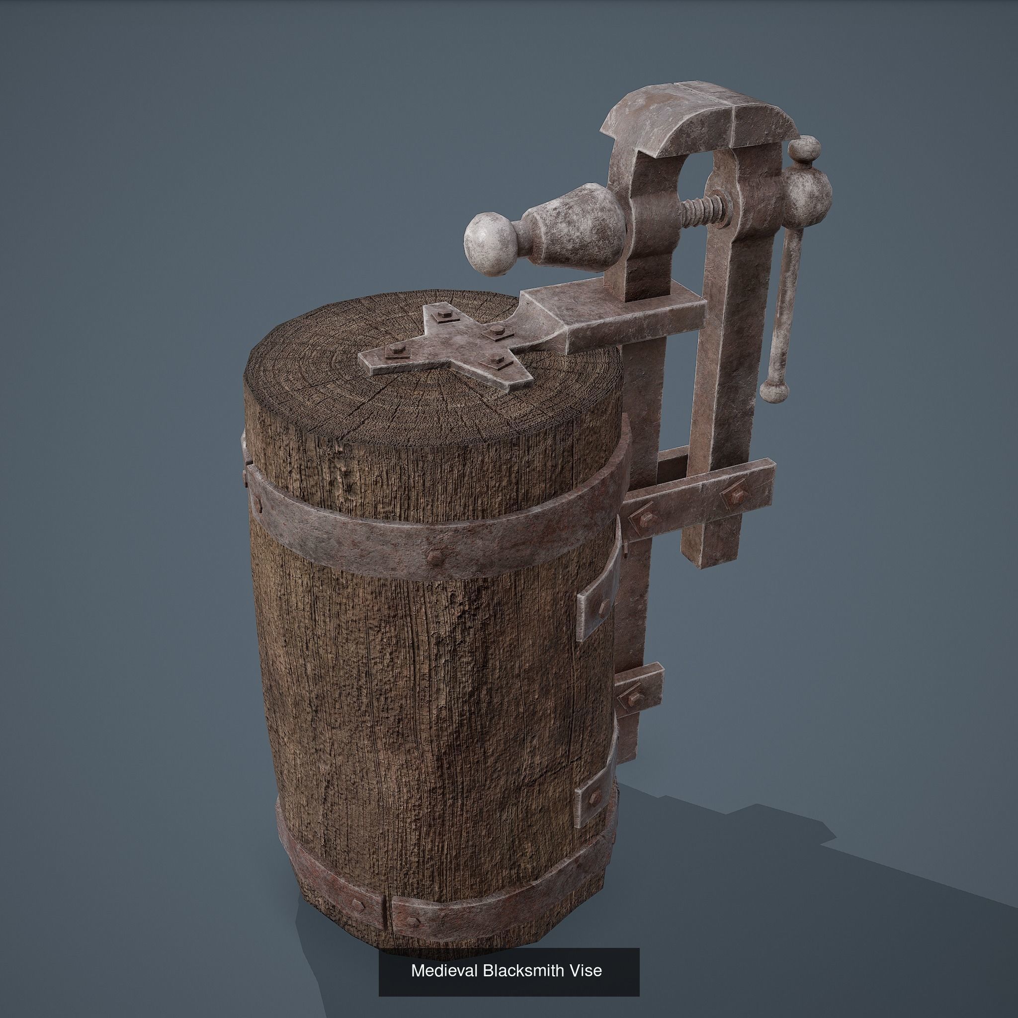 Medieval Blacksmith Furniture 4 Pack 3D Model Collection_13