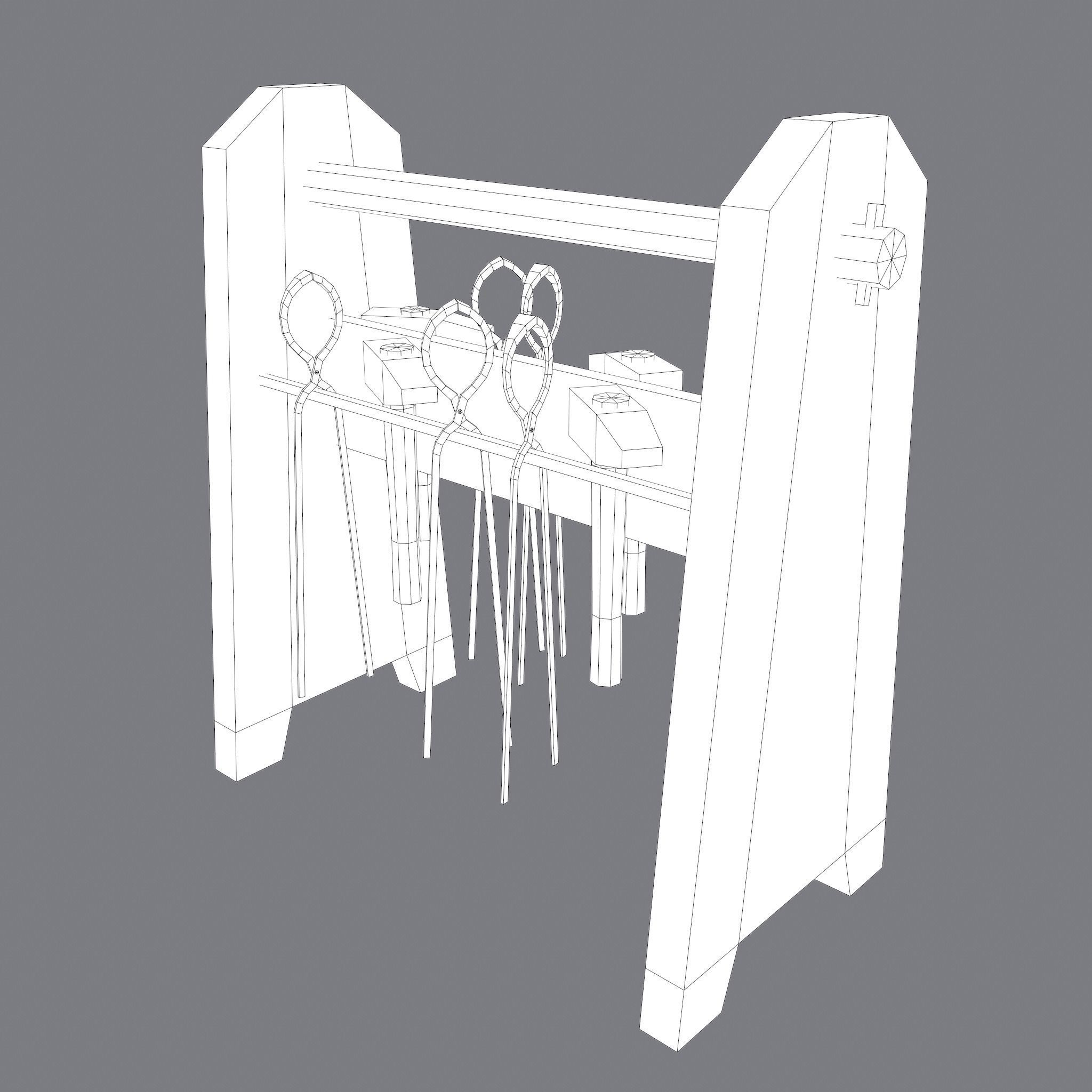 Medieval Blacksmith Furniture 4 Pack 3D Model Collection_46