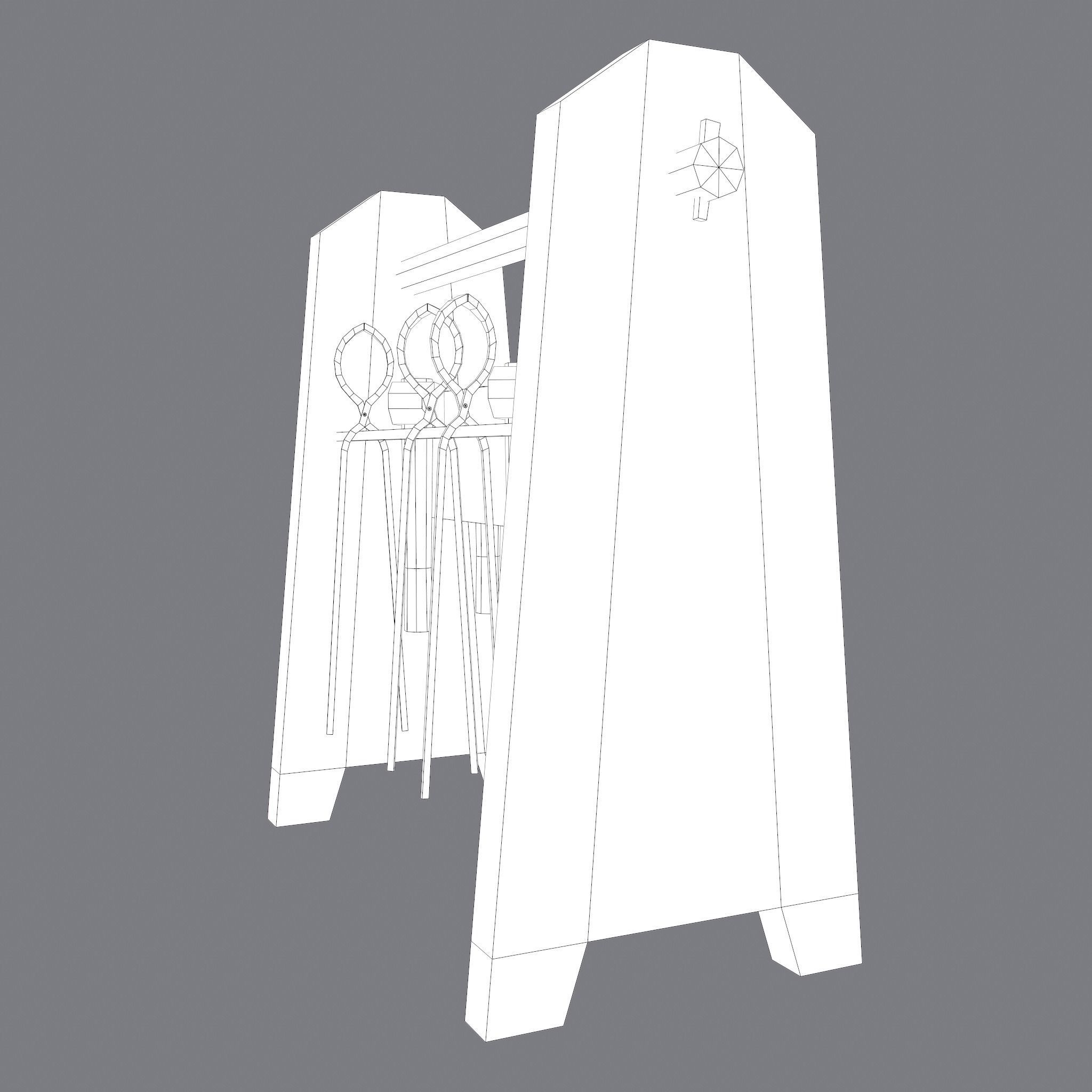 Medieval Blacksmith Furniture 4 Pack 3D Model Collection_45