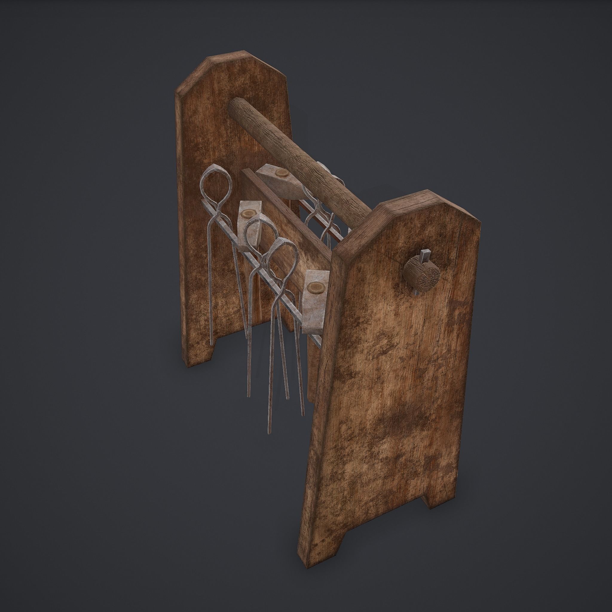 Medieval Blacksmith Furniture 4 Pack 3D Model Collection_34