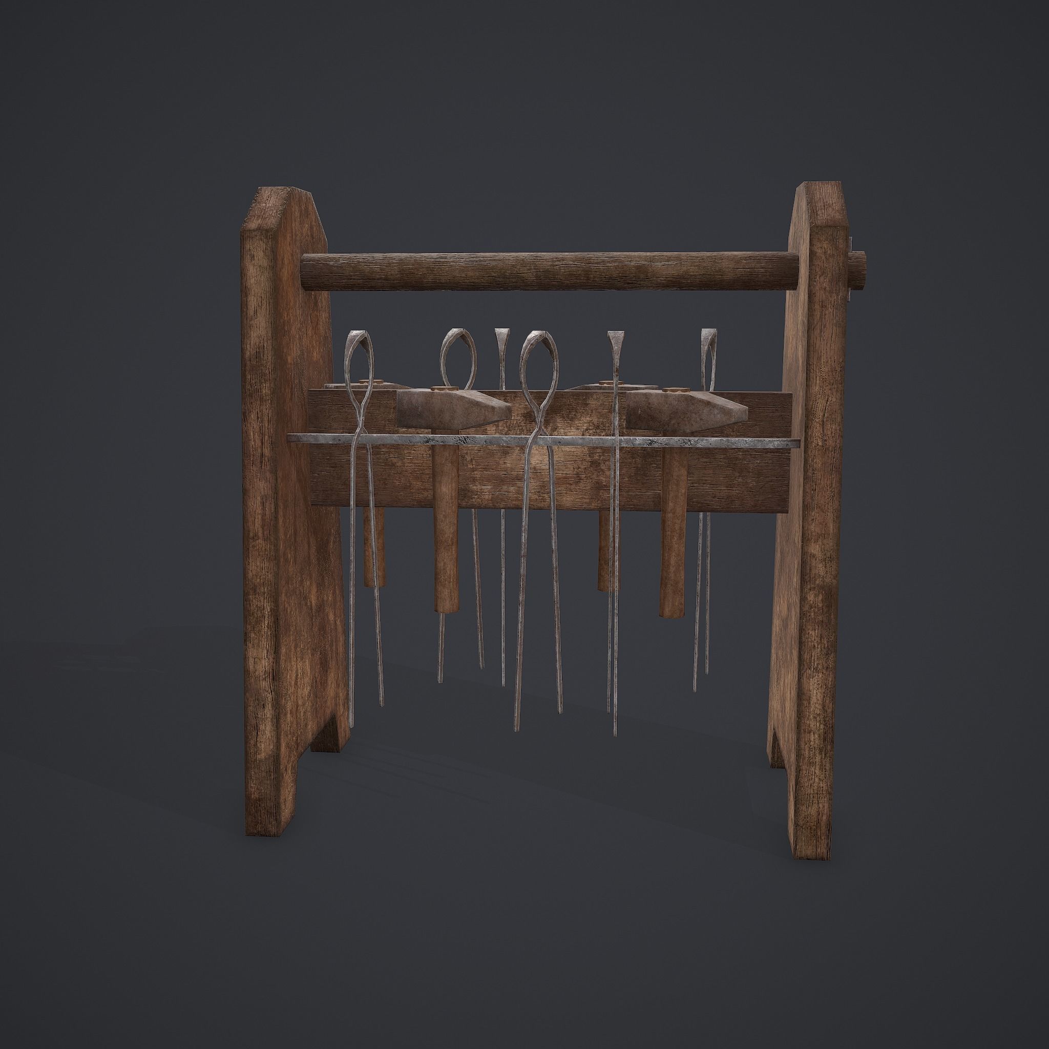 Medieval Blacksmith Furniture 4 Pack 3D Model Collection_41