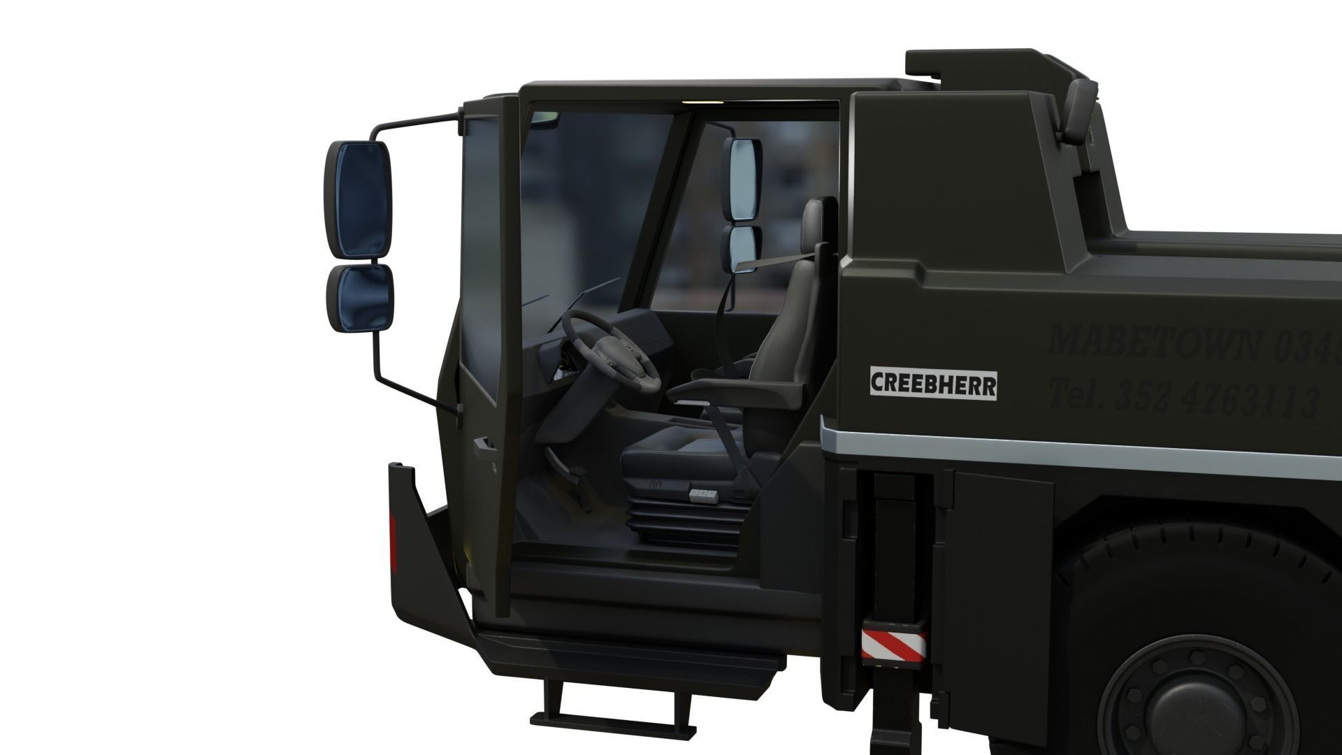 Truck Rigged Low-poly 3D model_8