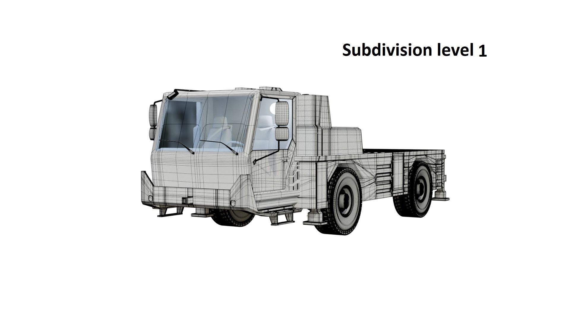 Truck Rigged Low-poly 3D model_11