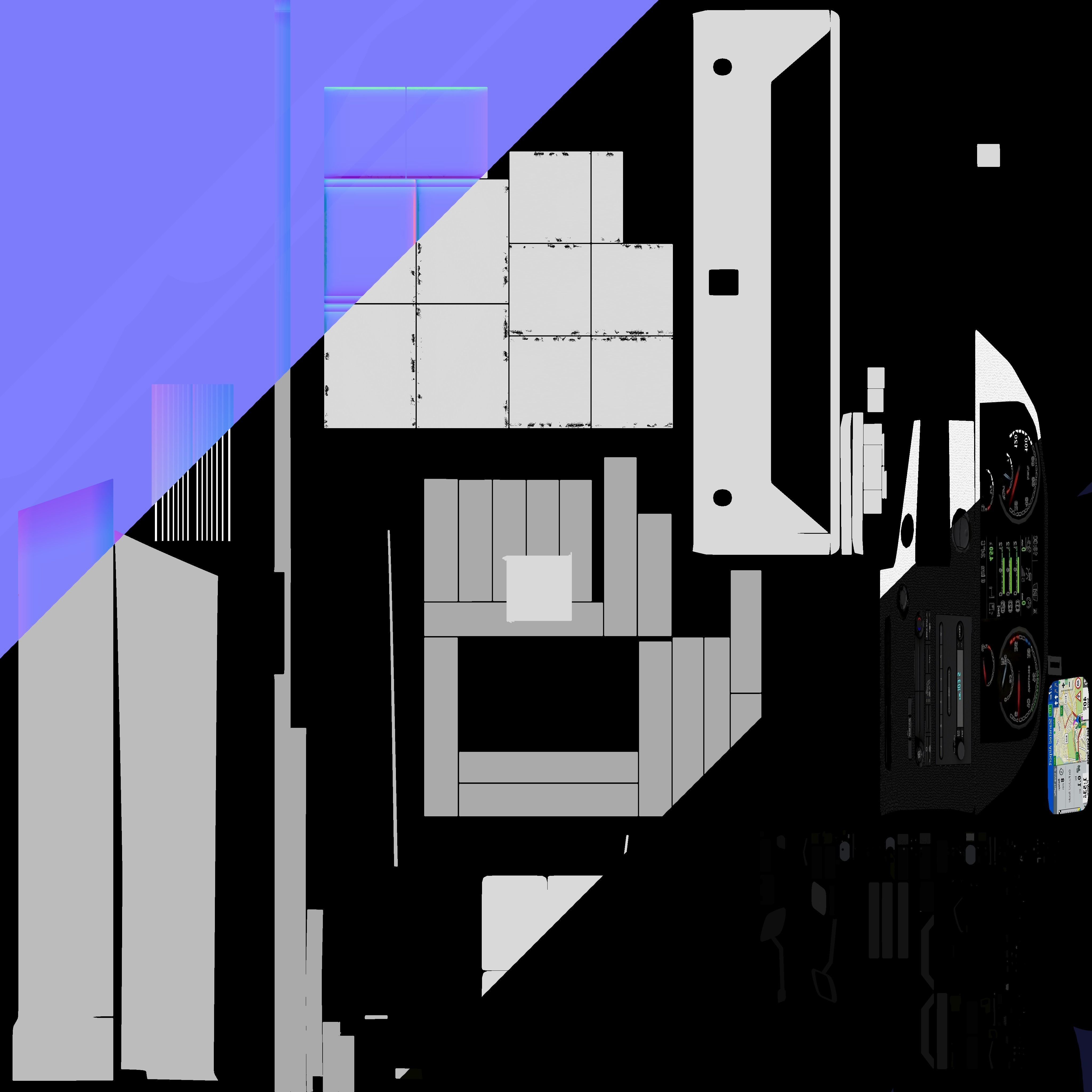 Truck Rigged Low-poly 3D model_13