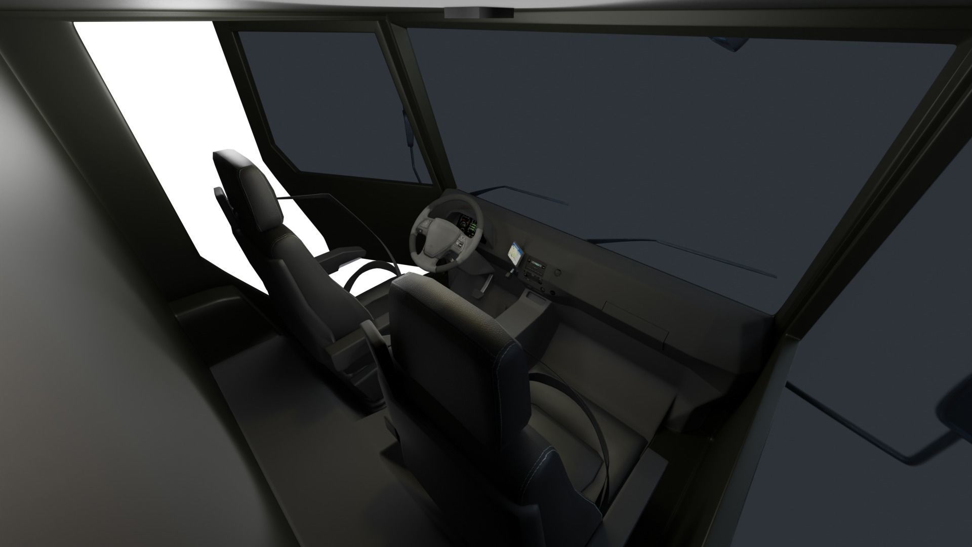 Truck Rigged Low-poly 3D model_9