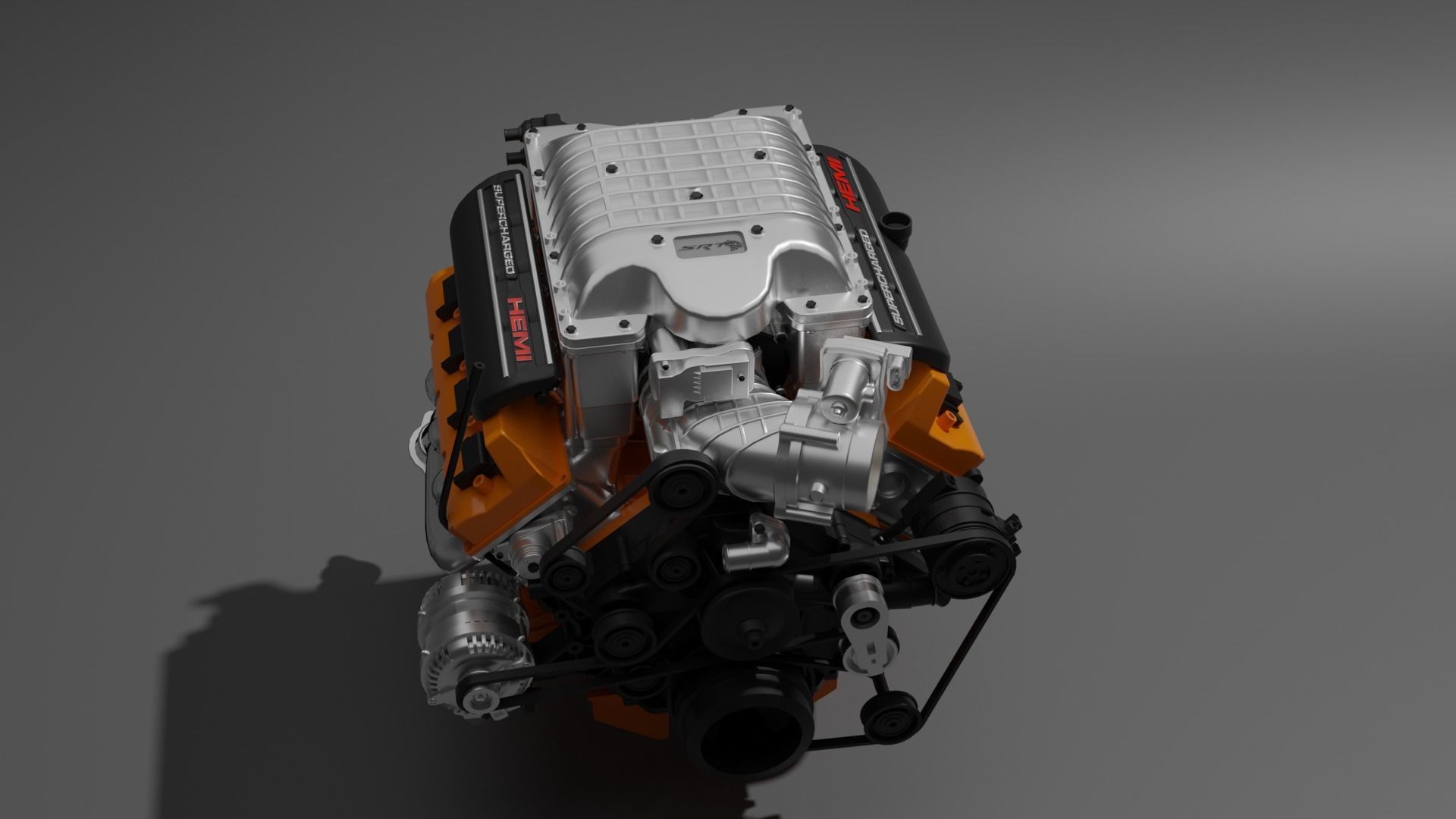V8 Hemi Low-poly 3D model_1
