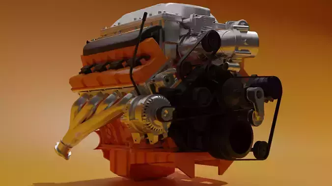 V8 Hemi Low-poly 3D model