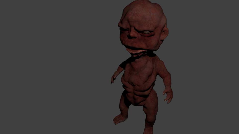 Zombie Dwarf 3D model_2