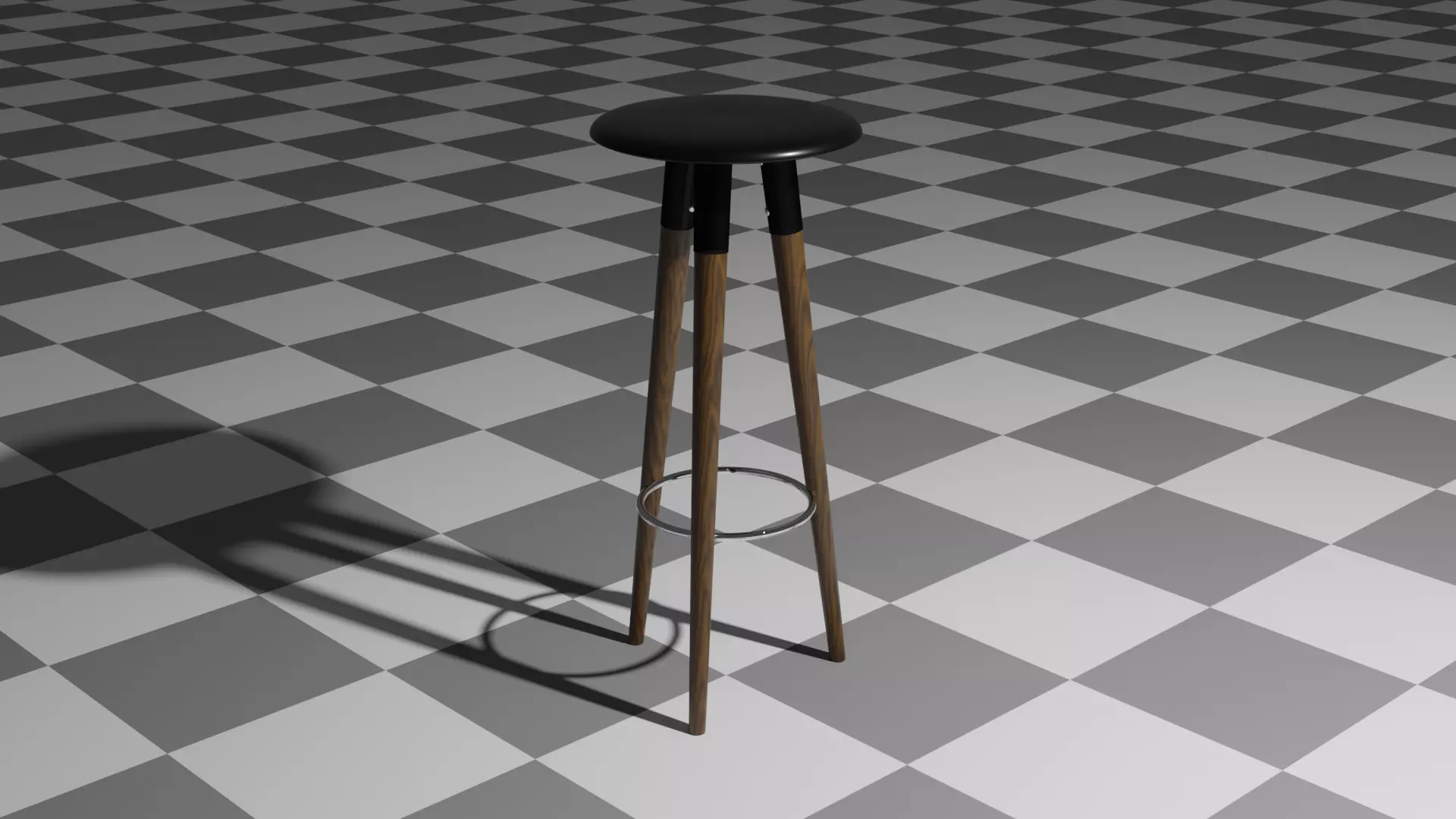 Barstool bar table 3D model_0