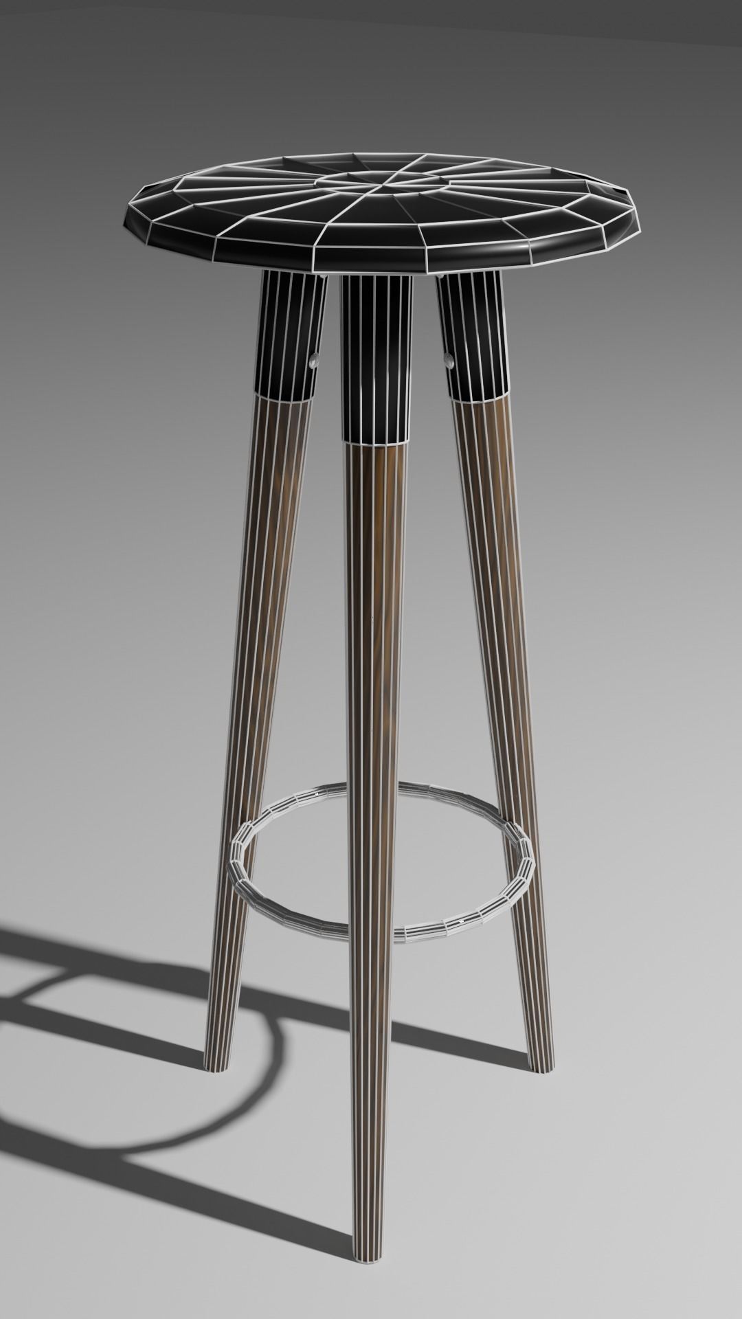 Barstool bar table 3D model_4