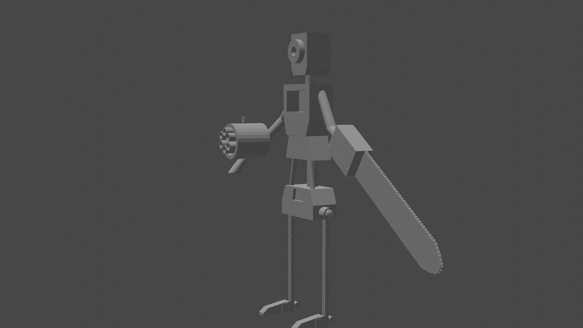 Really simple low poly robot  Free 3D model_1