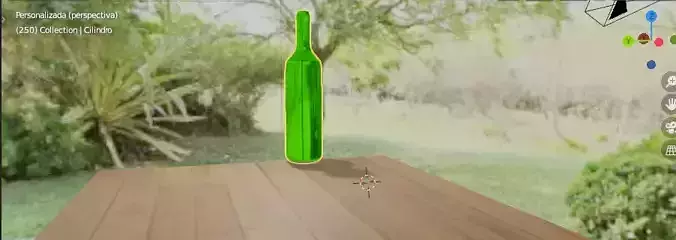 botella cricket bat on table 3D model