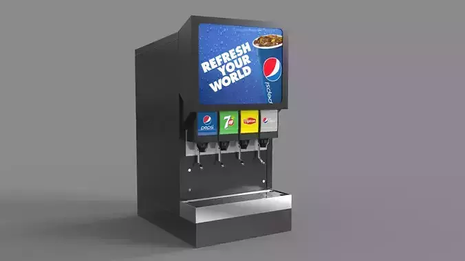 Automatic Beverage Vending Machine - Counter Soda Fountain 3D model