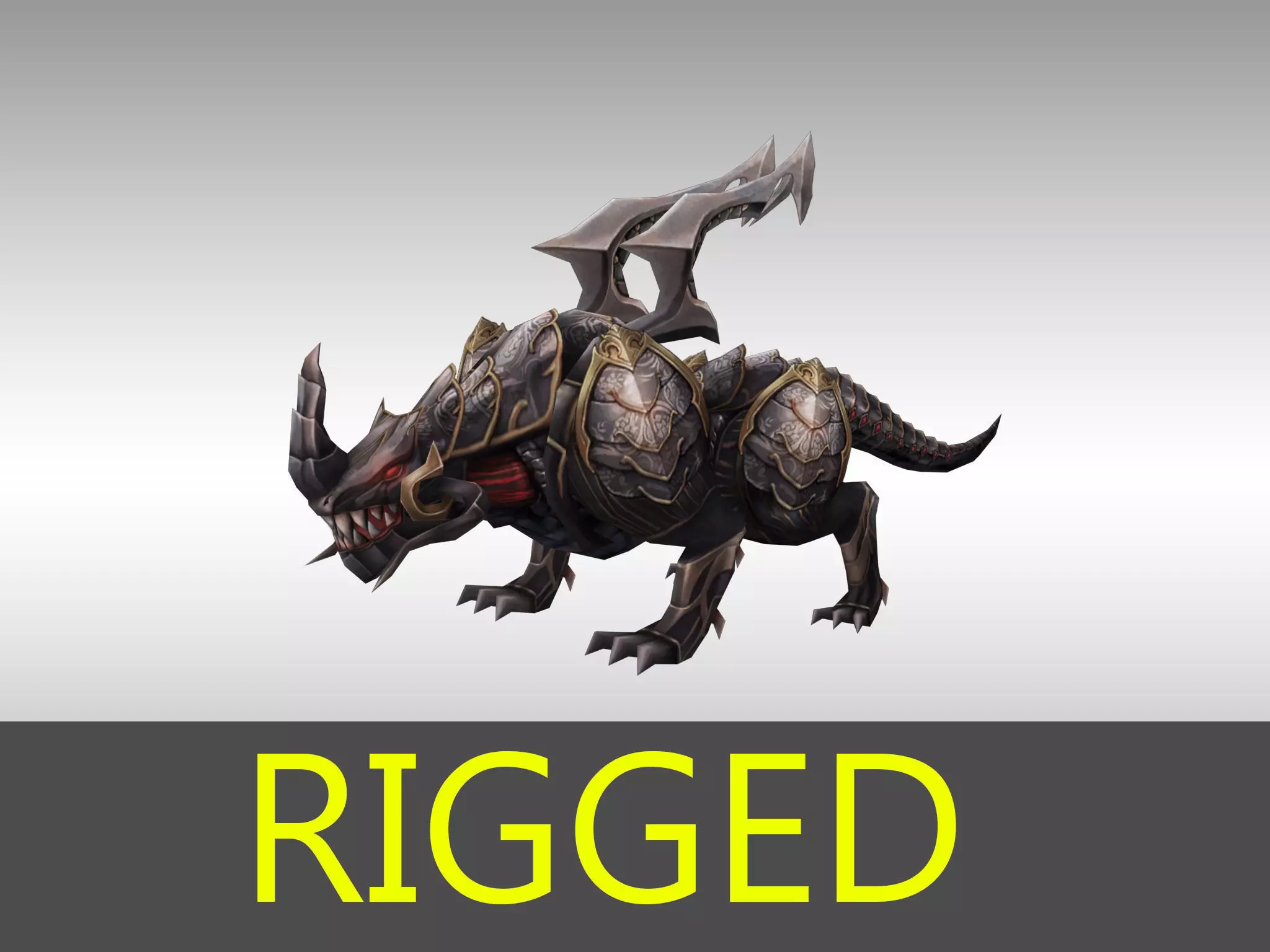 Mystic Beast Game character Low-poly 3D model