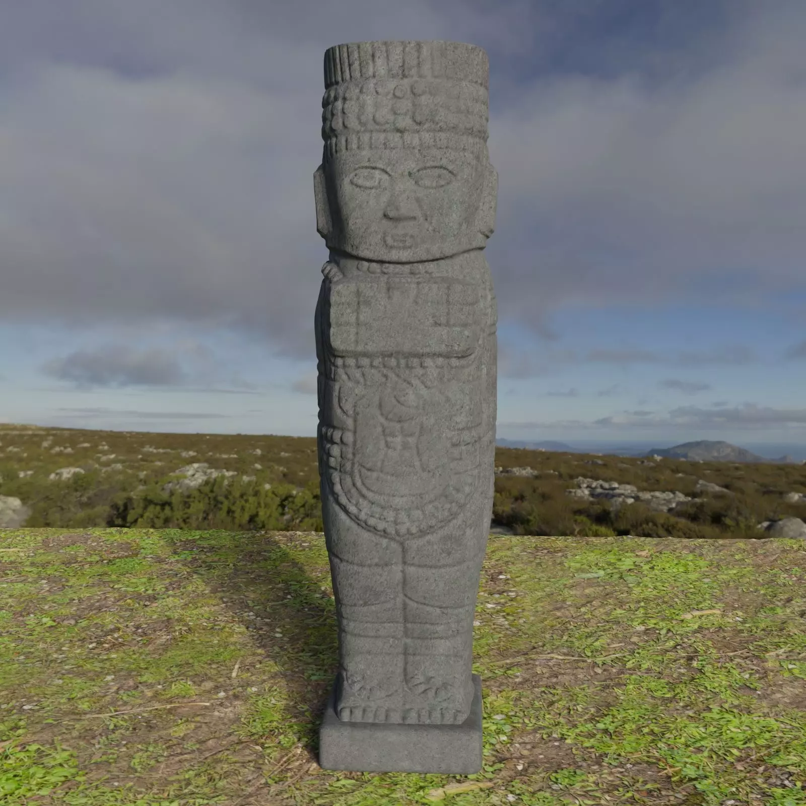 Giant Toltec Atlantean Warrior Figure Blender 3D printable 3D model_0
