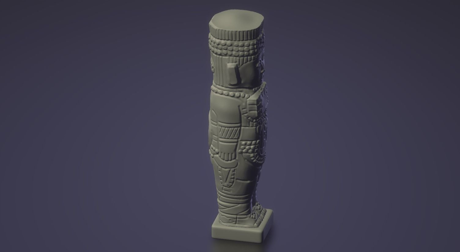 Giant Toltec Atlantean Warrior Figure Blender 3D printable 3D model_5