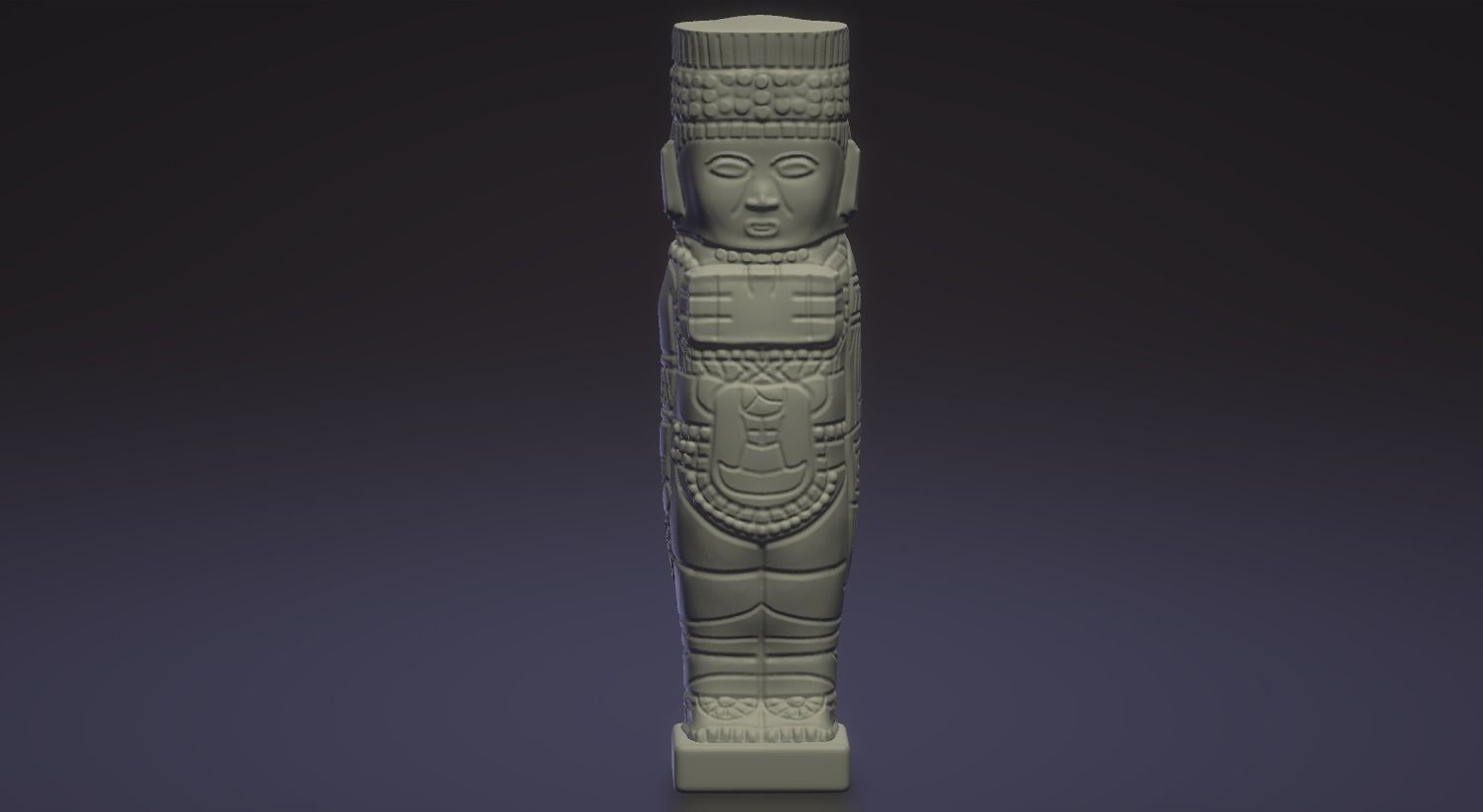 Giant Toltec Atlantean Warrior Figure Blender 3D printable 3D model_3