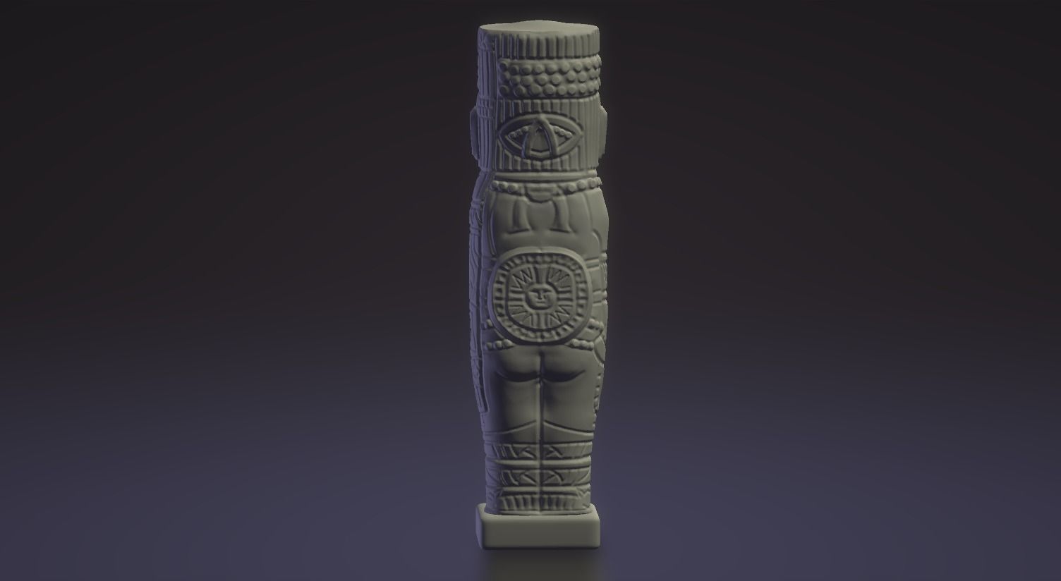 Giant Toltec Atlantean Warrior Figure Blender 3D printable 3D model_4