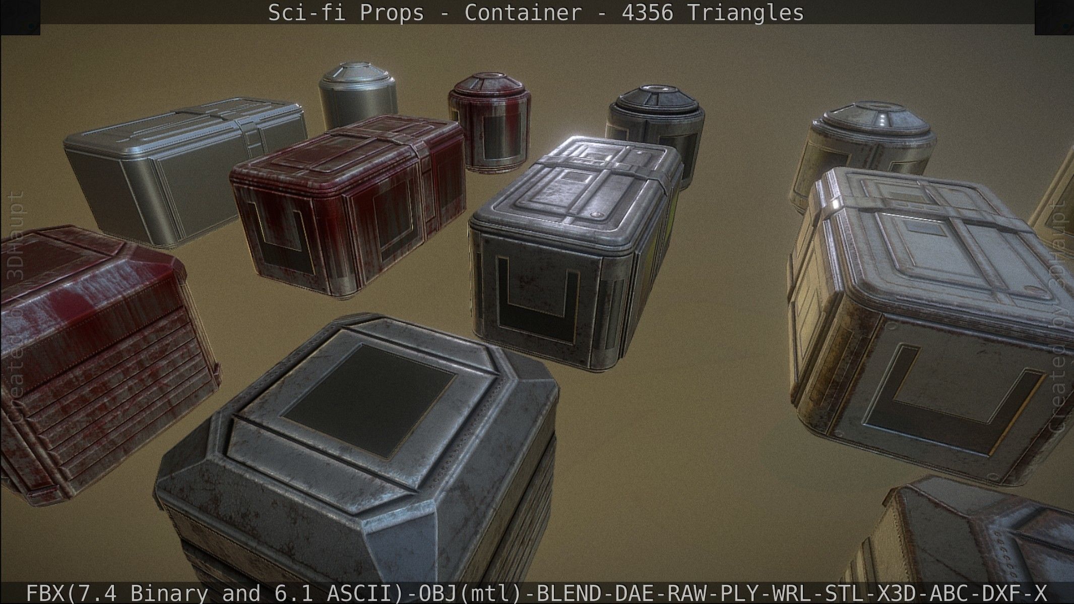 Sci-fi Props Low-poly 3D model_13