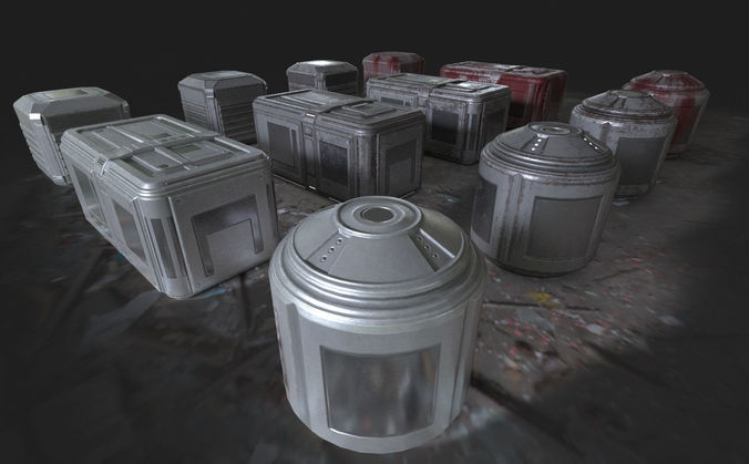 Sci-fi Props Low-poly 3D model