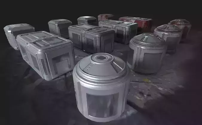 Sci-fi Props Low-poly 3D model