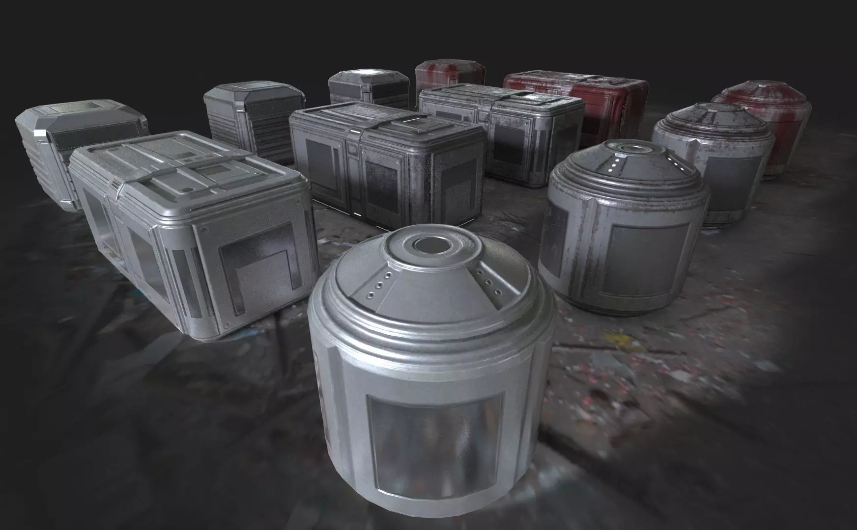 Sci-fi Props Low-poly 3D model_0