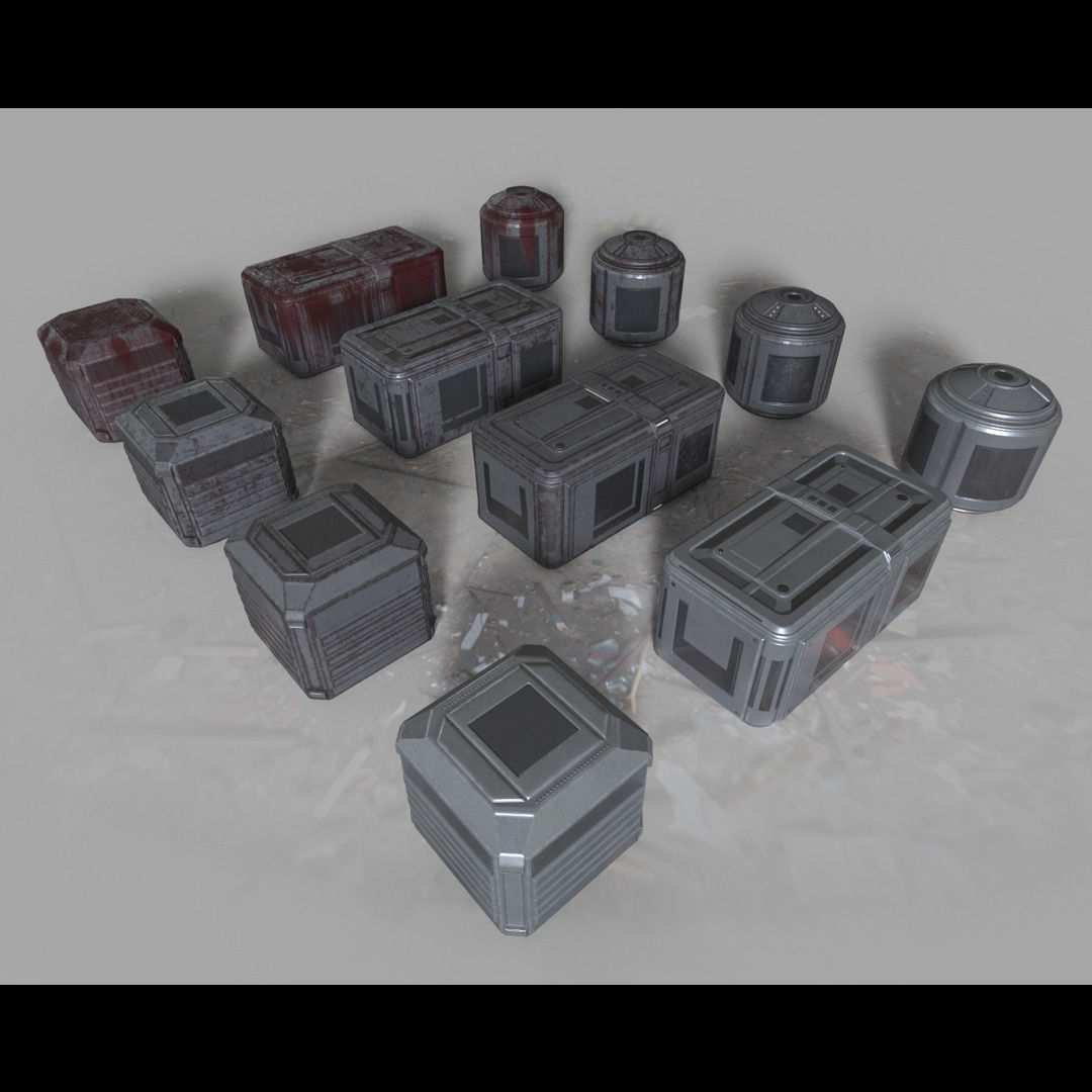 Sci-fi Props Low-poly 3D model_2