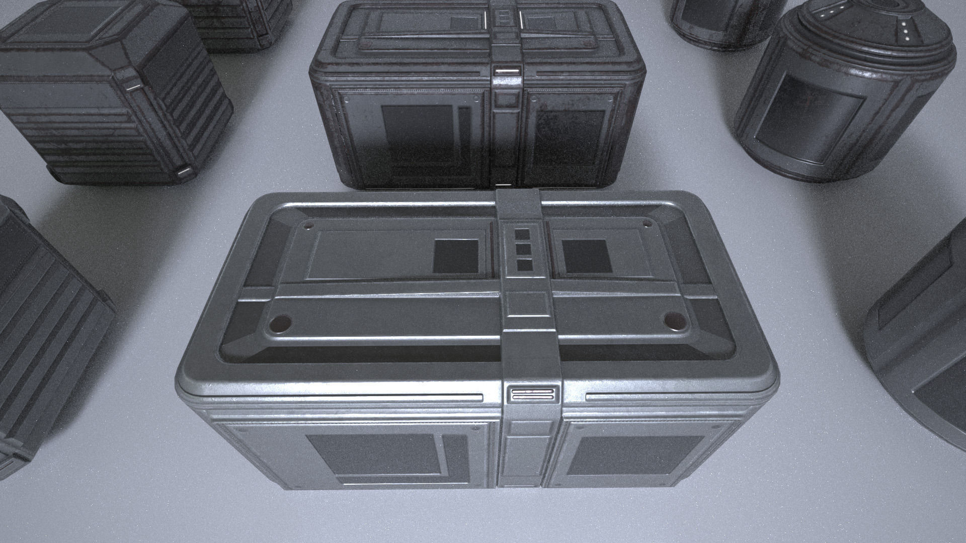 Sci-fi Props Low-poly 3D model_7