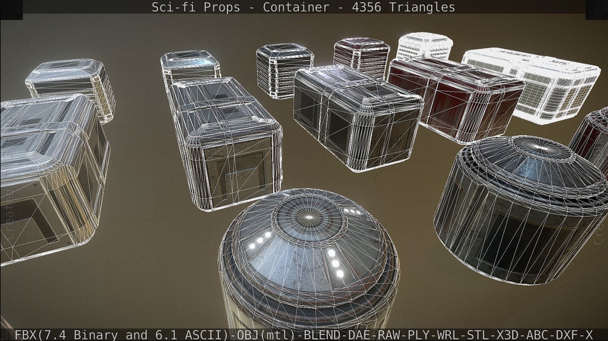 Sci-fi Props Low-poly 3D model_190
