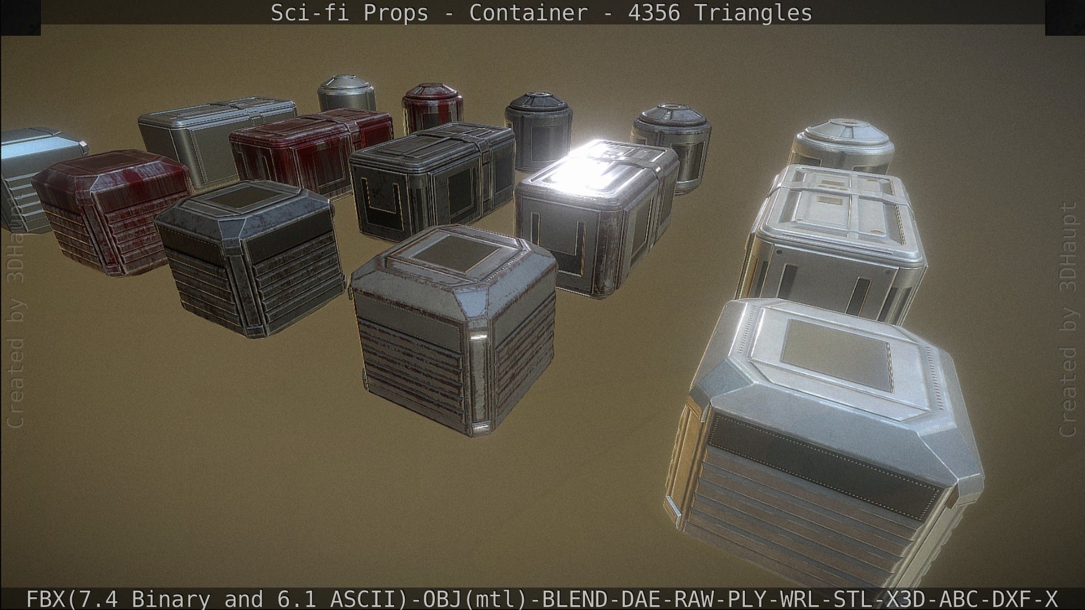 Sci-fi Props Low-poly 3D model_15