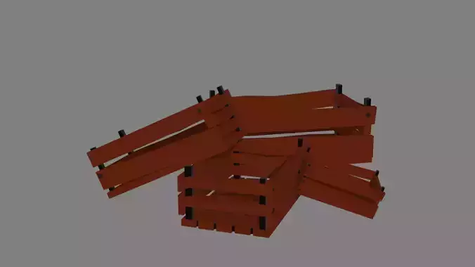 Lowpoly Damaged Wooden Create