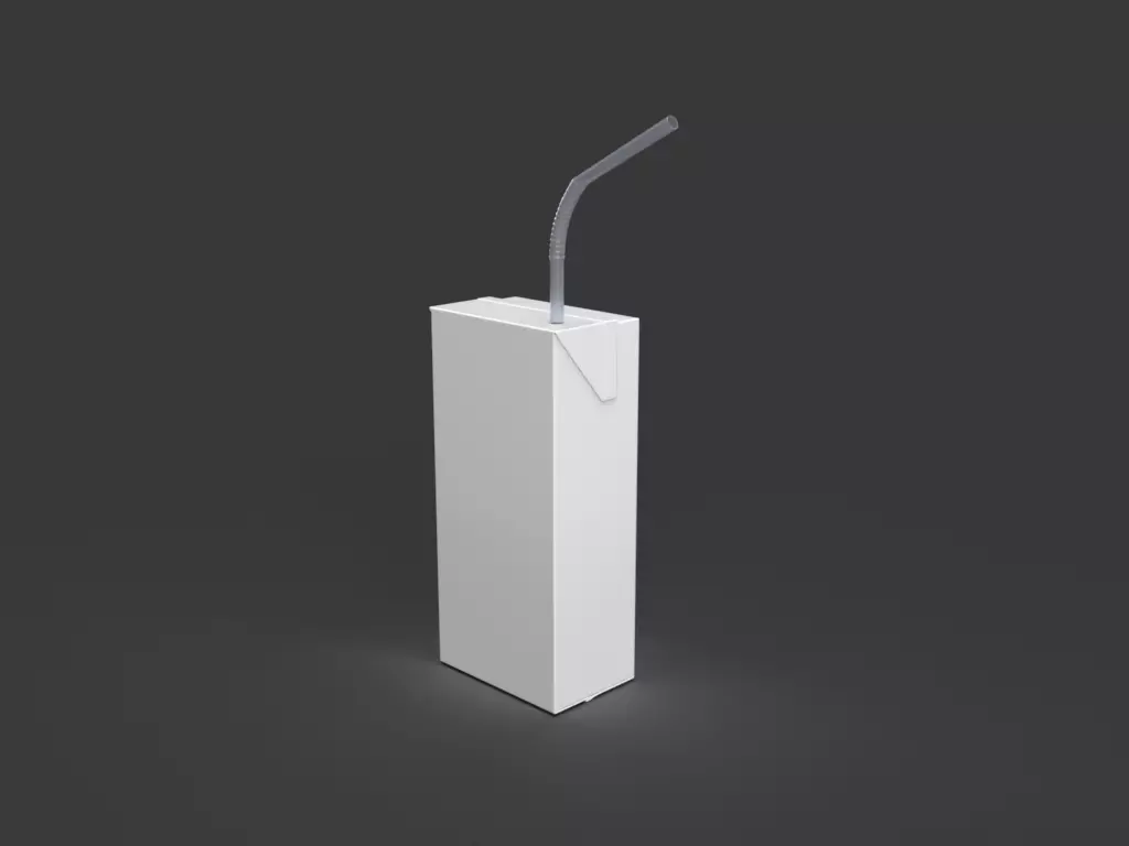 Juice Box with Straw 3D model_0