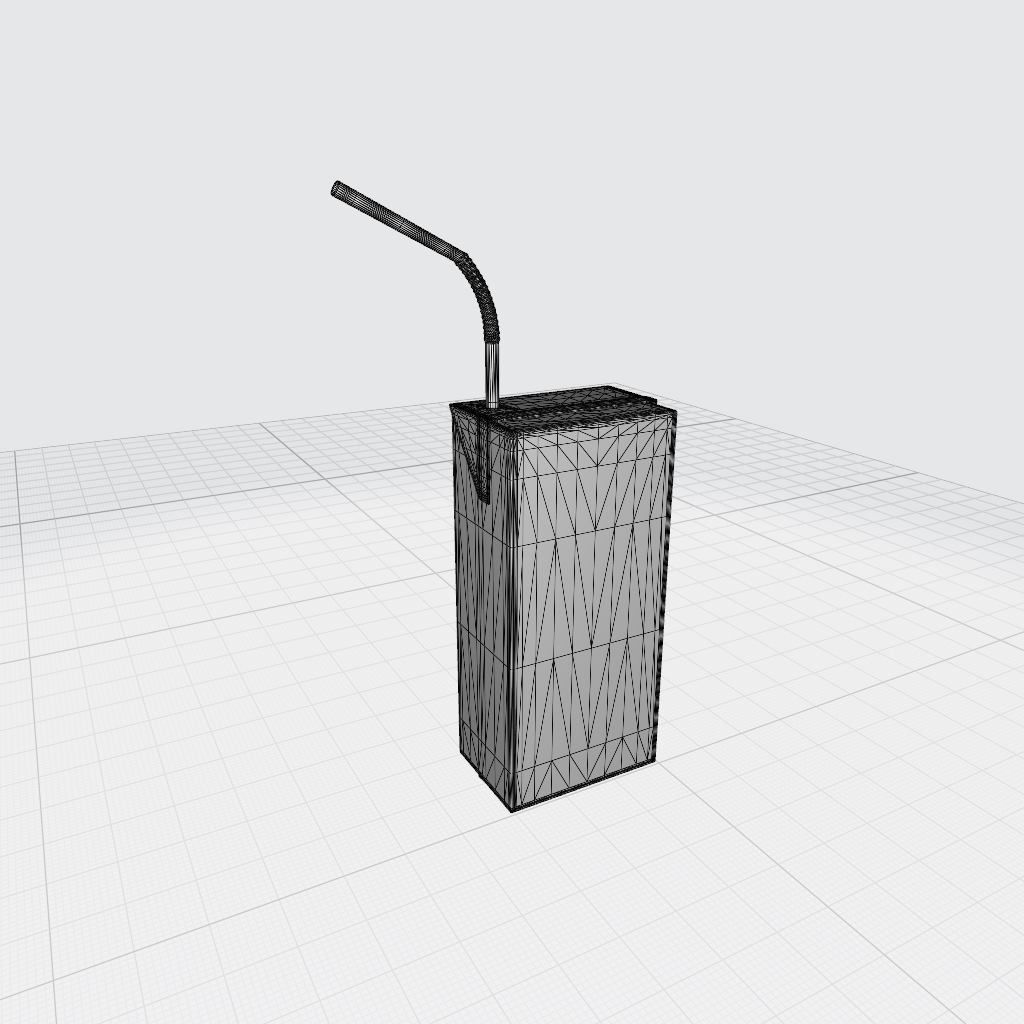 Juice Box with Straw 3D model_2