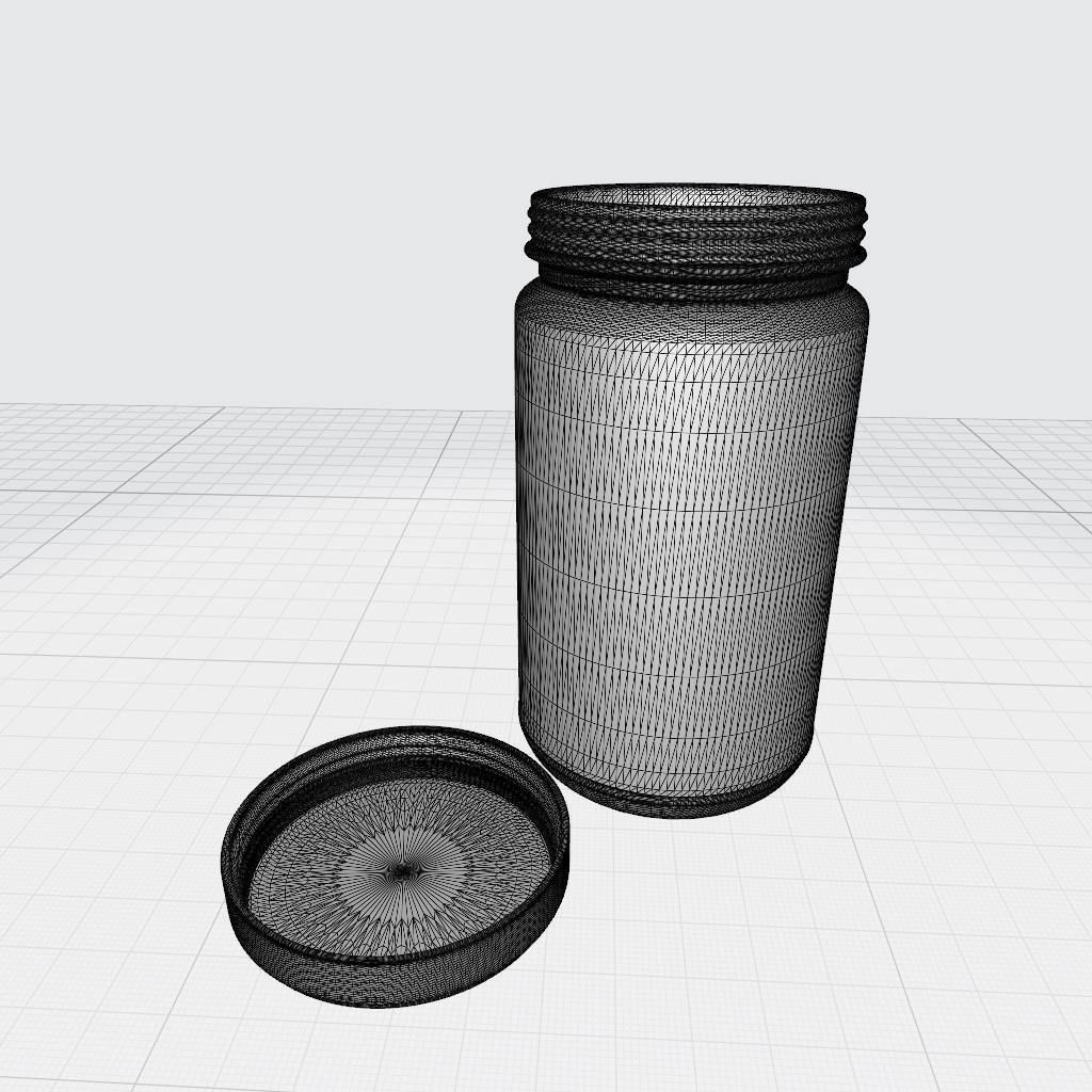 Twist Jar with Screw Lid 3D model_2