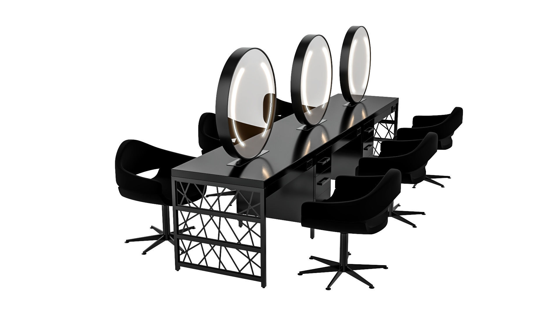 hair table black 3D model_9