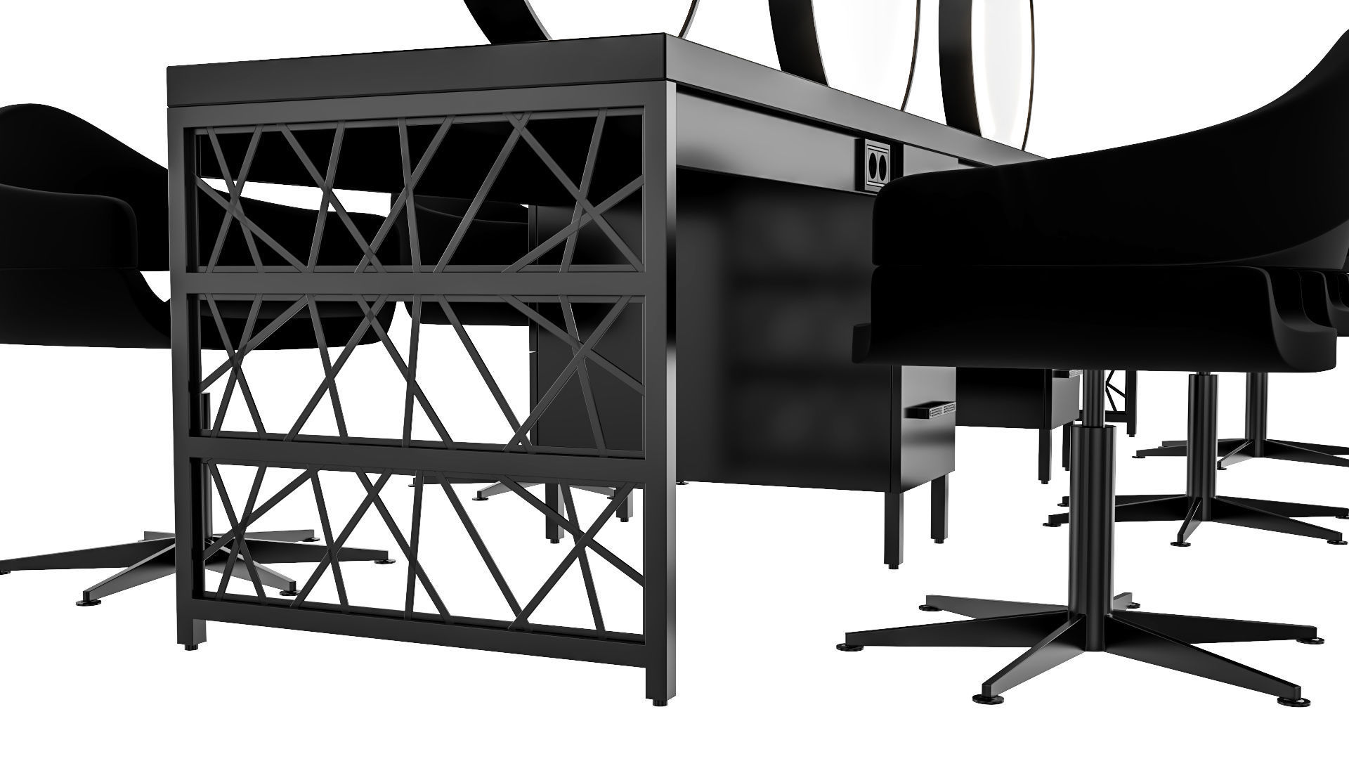 hair table black 3D model_6