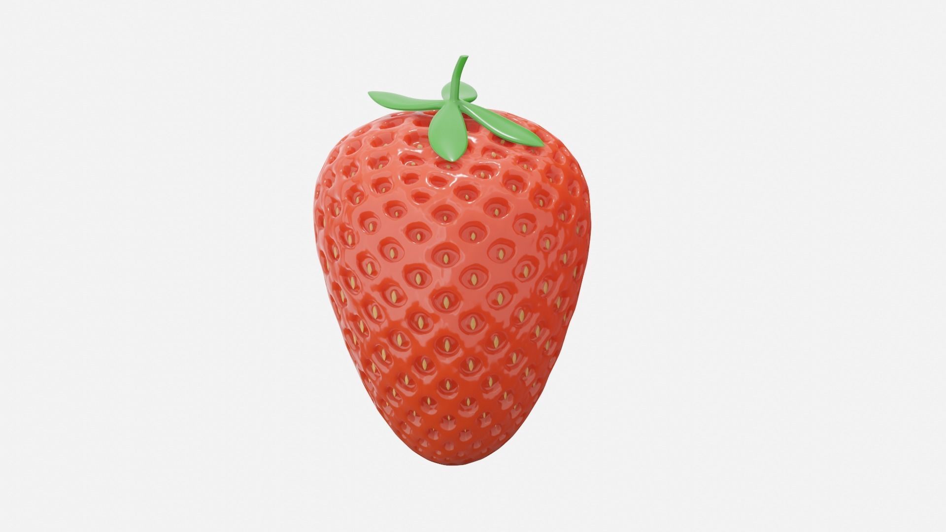 Strawberry Low-poly 3D model_5