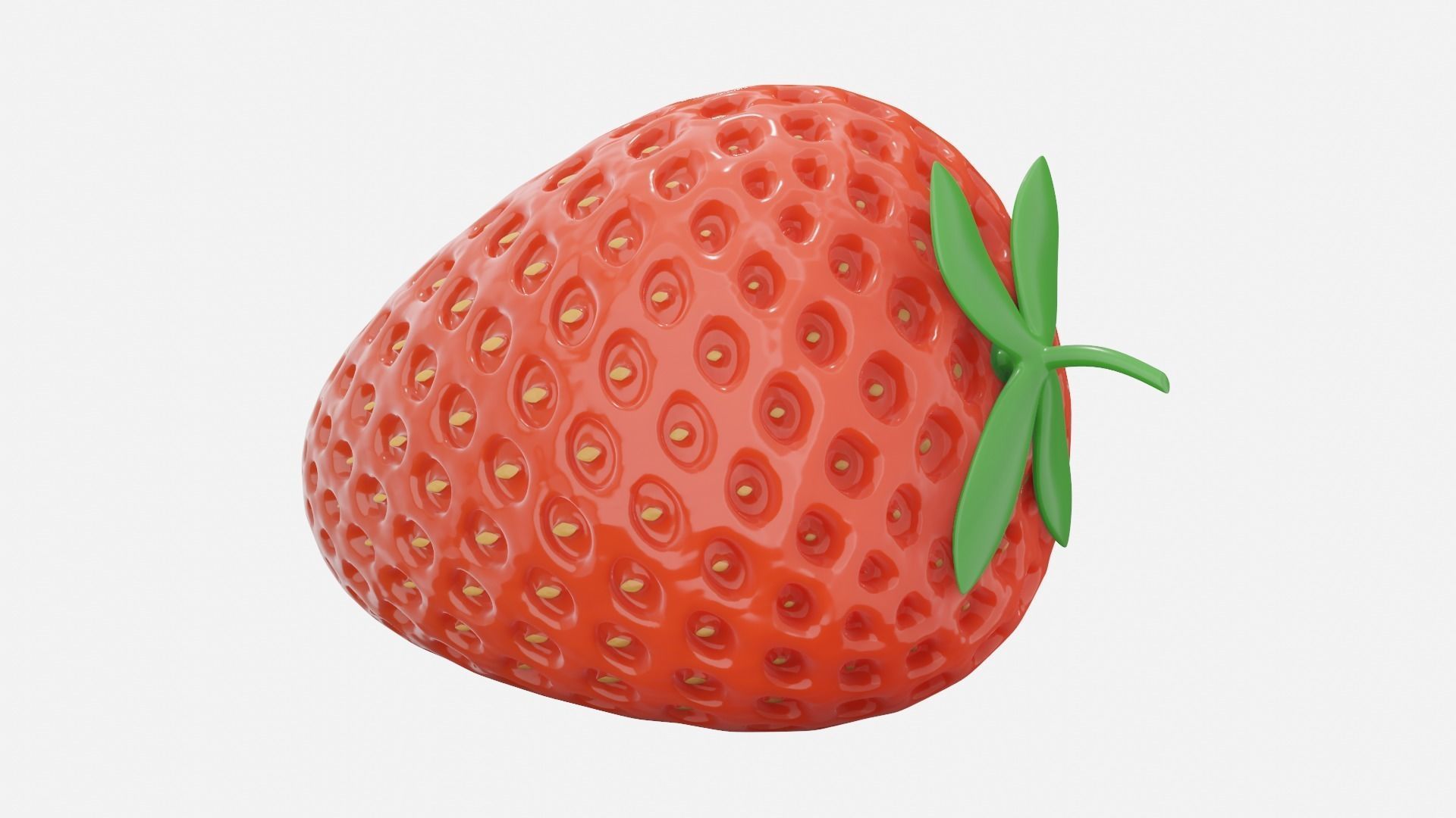Strawberry Low-poly 3D model_2