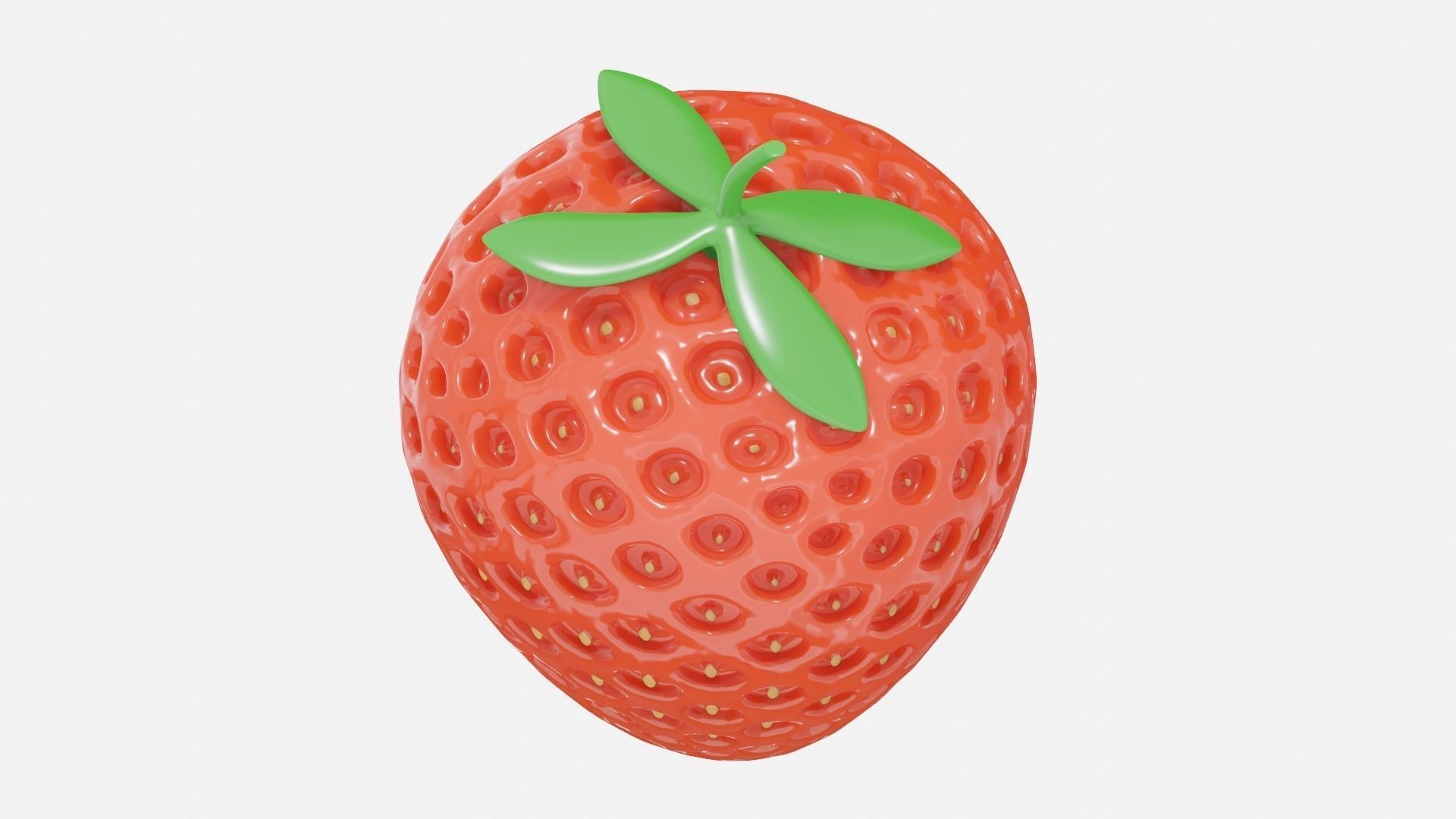Strawberry Low-poly 3D model_3