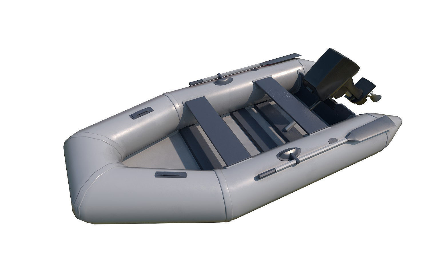 collection boats inflatable boat Low-poly 3D model_3