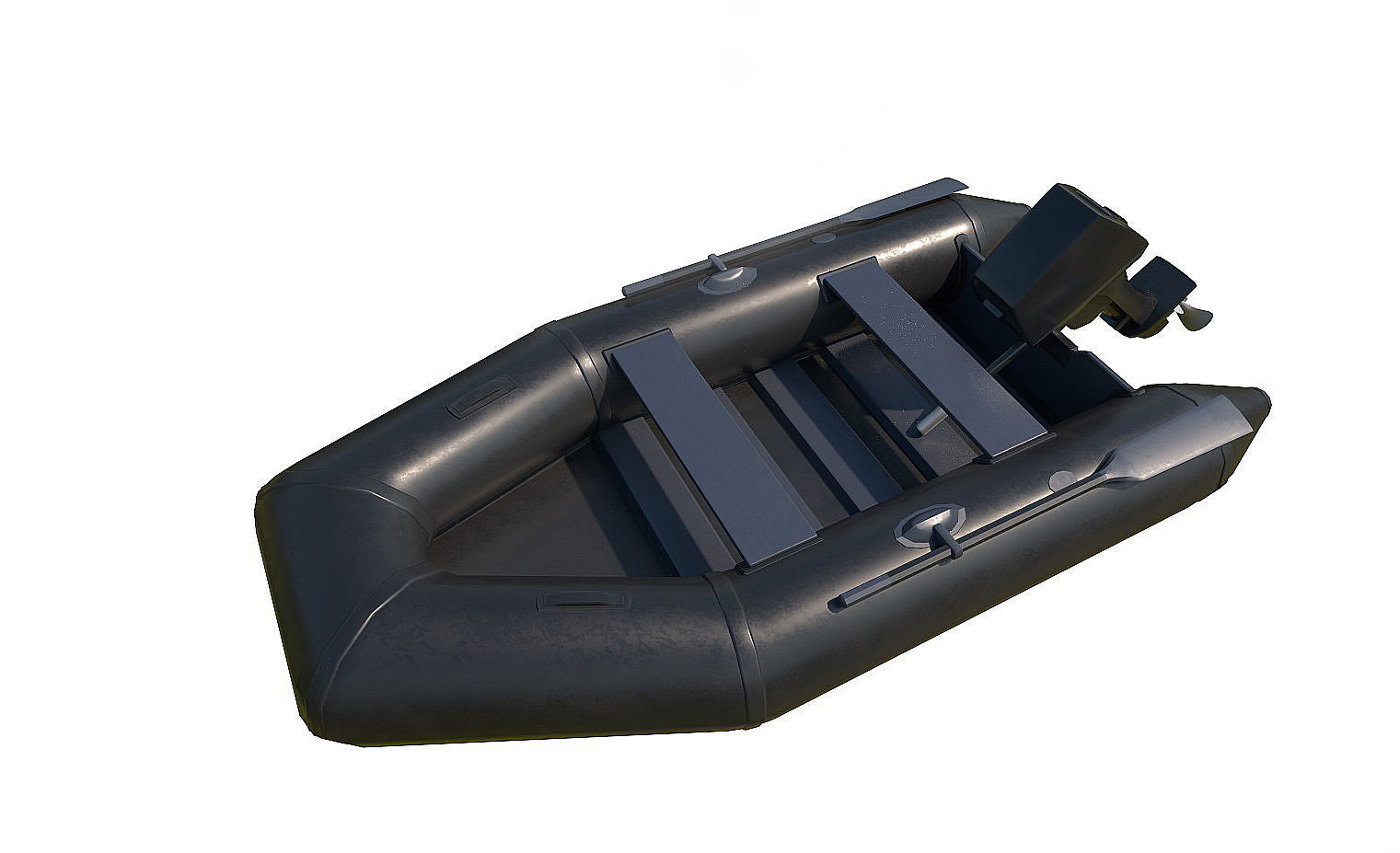 collection boats inflatable boat Low-poly 3D model_6